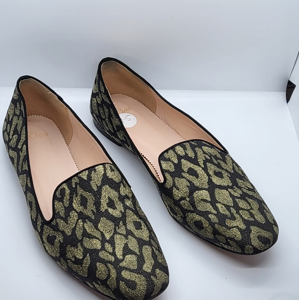J. Crew Metallic Leopard Jacquard Loafers